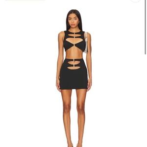 superdown Black Cut-Out Skirt